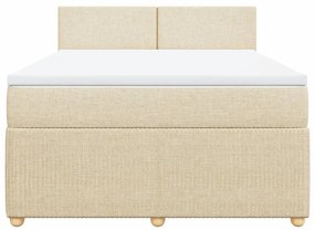 ΚΡΕΒΑΤΙ BOXSPRING ΜΕ ΣΤΡΩΜΑ ΚΡΕΜ 140X190 ΕΚ. ΥΦΑΣΜΑΤΙΝΟ 3289749