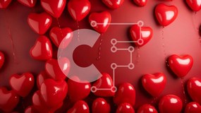 Intra Συλλεκτικό Ξύλινο Παζλ Plywood 4mm - Μπαλόνια σε σχήμα καρδιάς σε κόκκινο φόντο Σε Ξύλινο Κουτί - Διαστάσεις Puzzle: 10x10 cm – 25 κομμάτια