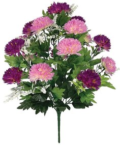 Τεχνητό Μπουκέτο Χρυσάνθεμο 00-16229-1 Φ36x50cm Purple-Pink Marhome Πλαστικό, Ύφασμα