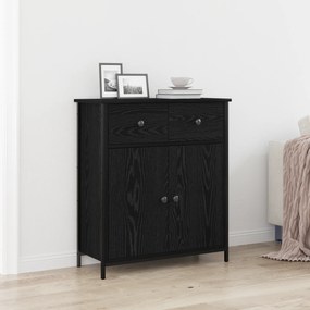 vidaXL Μπουφές Μαύρο Δρυς 70x30x80 εκ. Κατασκευασμένο από Τεχνητό Ξύλο και Ατσάλι