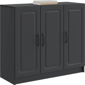 vidaXL Πλαϊνό γραφείο Μαύρο 89 x 34,5 x 77 εκ. Επεξεργασμένο Ξύλο