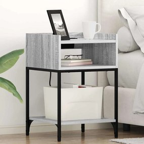 vidaXL Κομοδίνο με ράφι Γκρι sonoma 40 x 40 x 61 εκ Επεξεργασμένο ξύλο