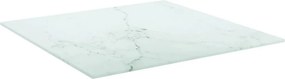 vidaXL Επιφάνεια Τραπεζιού Λευκή 50x50εκ 6 χιλ Ψημ. Γυαλί Μαρμ. Σχέδιο