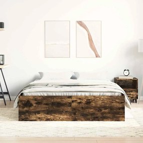 vidaXL Πλαίσιο Κρεβατιού Καπνιστή Δρυς 160 x 200 εκ.