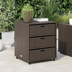vidaXL Ντουλάπι Αποθήκευσης Κήπου Καφέ 55x59x69 εκ. Συνθετικό Ρατάν