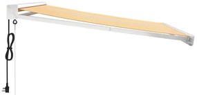 vidaXL Τέντα Πτυσσόμενη Κίτρινη/Λευκή 3 x 2,5 μ. Ύφασμα και Αλουμίνιο