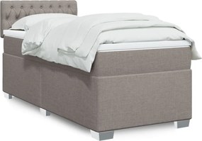 vidaXL Κρεβάτι Boxspring με Στρώμα Taupe 90x200 εκ. Υφασμάτινο