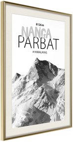 Αφίσα - Peaks of the World: Nanga Parbat - 20x30 - Χρυσό - Με πασπαρτού