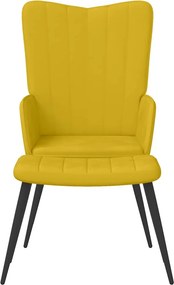 vidaXL Πολυθρόνα Relax Κίτρινη Μουσταρδί Βελούδινη με Σκαμπό