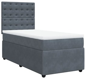 ΚΡΕΒΑΤΙ BOXSPRING ΜΕ ΣΤΡΩΜΑ ΣΚΟΥΡΟ ΓΚΡΙ 100X200 ΕΚ. ΒΕΛΟΥΔΙΝΟ 3294575