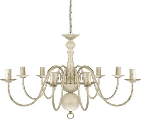 Πολυέλαιος Αντικέ Λευκός Μεταλλικός για 8 x E14 Λαμπτήρες