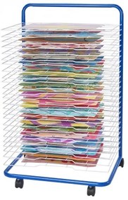 VEVOR Art Drying Rack 25 Removable Shelves Paint Drying Rack With 4 Wheels Blue