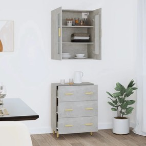 vidaXL Ντουλάπι Γκρι Σκυροδέματος 69,5x34x180 εκ. Επεξεργασμένο Ξύλο