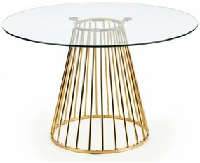 Τραπέζι Houston 1006, Χρυσό, 75cm, 41 kg, Επεξεργασμένο γυαλί, Μέταλλο | Epipla1.gr