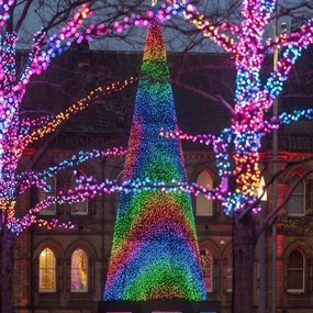 100 mini led πολύχρωμα χριστουγεννιάτικα λαμπάκια με πρόγραμμα σταθερό &amp; εναλλασσόμενο ΙΡ44