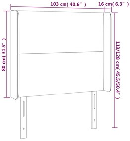 vidaXL Κεφαλάρι Κρεβατιού LED Μπλε 103x16x118/128 εκ. Υφασμάτινο