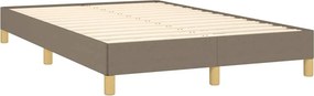 vidaXL Κρεβάτι Boxspring με Στρώμα &amp; LED Taupe 120x190 εκ. Υφασμάτινο