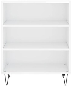 vidaXL Ραφιέρα Γυαλιστερή Λευκή 57 x 35 x 70 εκ. από Επεξεργ. Ξύλο