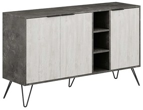 Μπουφές Clara 0213953 142x35,6x83cm White-Grey Μελαμίνη,Μέταλλο