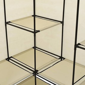 vidaXL Γωνιακή Ντουλάπα Κρεμ 130x87x169 εκ.