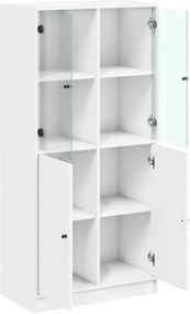 vidaXL Ντουλάπι με Πόρτες Λευκό 68x37x142 εκ. από Επεξεργασμένο Ξύλο