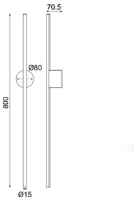 ΕΠΙΤΟΙΧΟ Φ/Σ LED 15W 3000K 970LM AVENUE ΜΑΥΡΟ ΜΕΤ/ΚΟ IP20 7,5X8X80CM