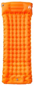 vidaXL Στρώμα Κάμπινγκ Αυτοφούσκωτο Μονό με Μαξιλάρι Πορτοκαλί