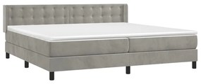 ΚΡΕΒΑΤΙ BOXSPRING ΜΕ ΣΤΡΩΜΑ ΑΝΟΙΧΤΟ ΓΚΡΙ 200X200 ΕΚ. ΒΕΛΟΥΔΙΝΟ 3131219