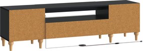 vidaXL Ντουλάπα LED Τηλεόρασης Μαύρο Επεξεργασμένο Ξύλο