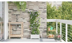 vidaXL Ζαρντινιέρες κήπου Λευκό 40 x 40 x 126 cm Ατσάλι