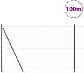 vidaXL Στύλος Περιφράξεων Πράσινο 100 x 1,4 μ (50 mm πλέγμα)