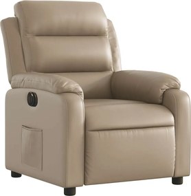 vidaXL Πολυθρόνα Ανακλινόμενη Ηλεκτρική Καπουτσίνο από Συνθετικό Δέρμα