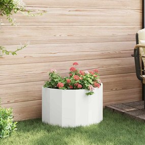 vidaXL Γλάστρα Λευκό 60 x 30 x 35 εκ Ατσάλι