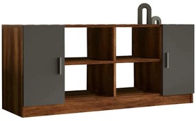 Μπουφές Vo 956LCS1504 139,8x46,3x61,8cm Walnut-Anthracite Μοριοσανίδα, Μελαμίνη