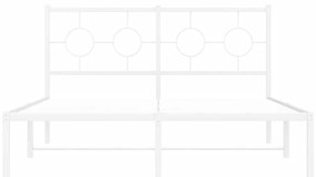 Πλαίσιο Κρεβατιού με Κεφαλάρι Λευκό 140 x 200 εκ. Μεταλλικό - Λευκό