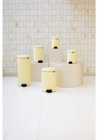 Κάδος απορριμμάτων με πεντάλ Brabantia NewIcon 649044, 20 l, Ομαλό κλείσιμο, Αντιολισθητική βάση, Κίτρινο