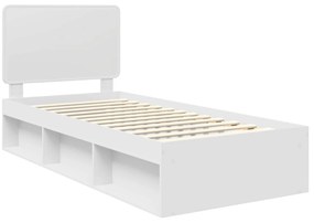 vidaXL Σκελετός Κρεβατιού Λευκό 90 x 200 cm Στερεά ξυλεία πεύκου