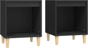 vidaXL Κομοδίνα 2 τεμ. Μαύρα 40 x 35 x 50 εκ.