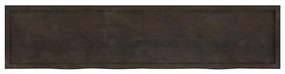 vidaXL Επιφάνεια Τραπεζιού Σκούρο Καφέ 220x50x(2-6)εκ Επεξ. Μασίφ Δρυς