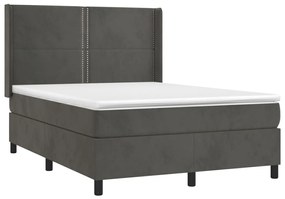 ΚΡΕΒΑΤΙ BOXSPRING ΜΕ ΣΤΡΩΜΑ ΣΚΟΥΡΟ ΓΚΡΙ 140X200 ΕΚ. ΒΕΛΟΥΔΙΝΟ 3132622