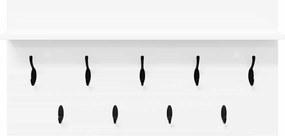 vidaXL Τοίχου Κρεμάστρα Λευκό 80 x 40 x 12 cm Επεξεργασμένο ξύλο