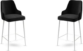 Σκαμπό Μπαρ 2τμχ Μαύρο / Λευκό ENOX 45x43x105