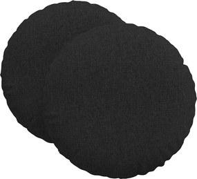 vidaXL Μαξιλάρια καθισμάτων 2 pcs Μαύρο Ø60 x 21 εκ ύφασμα