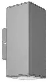 Απλίκα Τοίχου Τετράγωνη 2xGU10 9W IP65 Πλαστικό H18.6 Up&Down ΦOS_ME-21-0210-10-Γκρι 21-0210-10