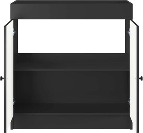 vidaXL Ντουλάπι κάτω από τον νιπτήρα Μαύρο 56 x 37,5 x 81 εκ