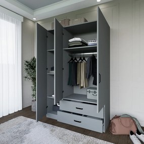 Τριφυλλη Ντουλαπα Γκρι SYLVA VOVESA 45x120x180