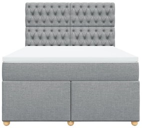 vidaXL Κρεβάτι Boxspring με Στρώμα Αν. Πράσινο 160x200εκ Υφασμάτινο