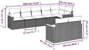 vidaXL Σετ Καναπέ Κήπου 8 τεμ. Μικτό Μπεζ Συνθετικό Ρατάν με Μαξιλάρια