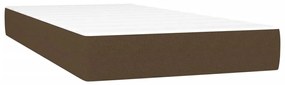 vidaXL Κρεβάτι Boxspring με Στρώμα &amp; LED Σκ.Καφέ 200x200εκ. Υφασμάτινο