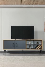 Έπιπλο Τηλεόρασης Sapphire Δρυς / Ανθρακί SOCRA 160x35x20